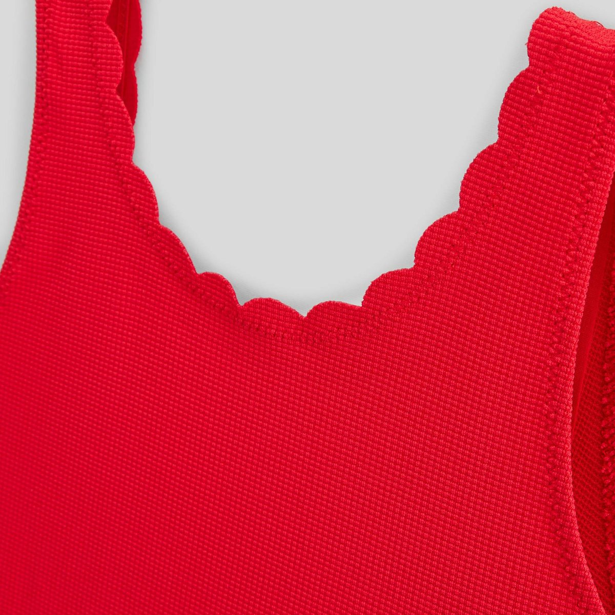 Maillot de bain 1 pièce uni cerise, MONOPRIX