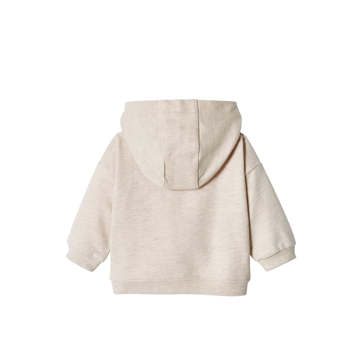 Sweat bébé zippé à capuche écru, VERTBAUDET