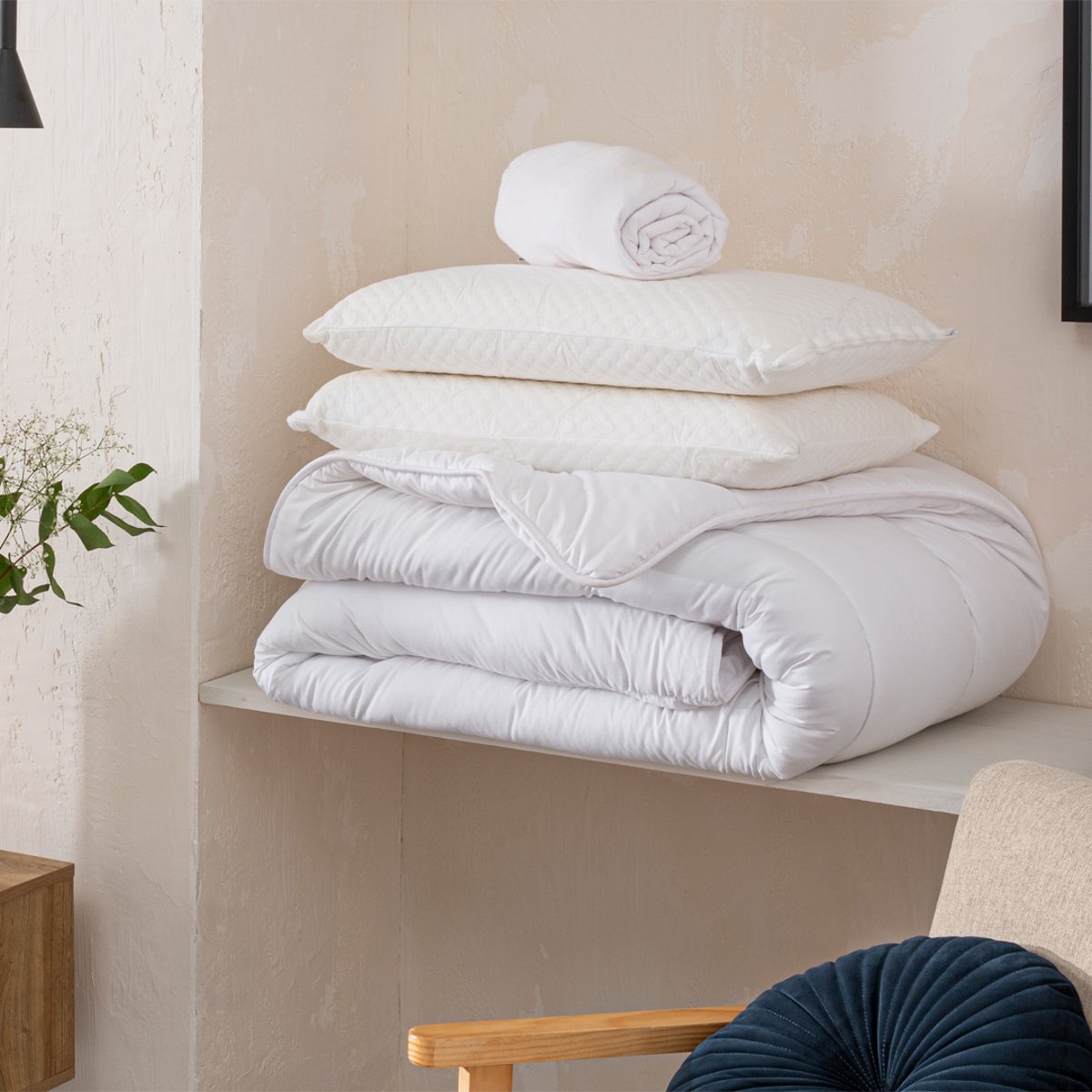 Pack Couette, Oreillers, Protège-matelas RÊVERIE blanc, BELLECOUR