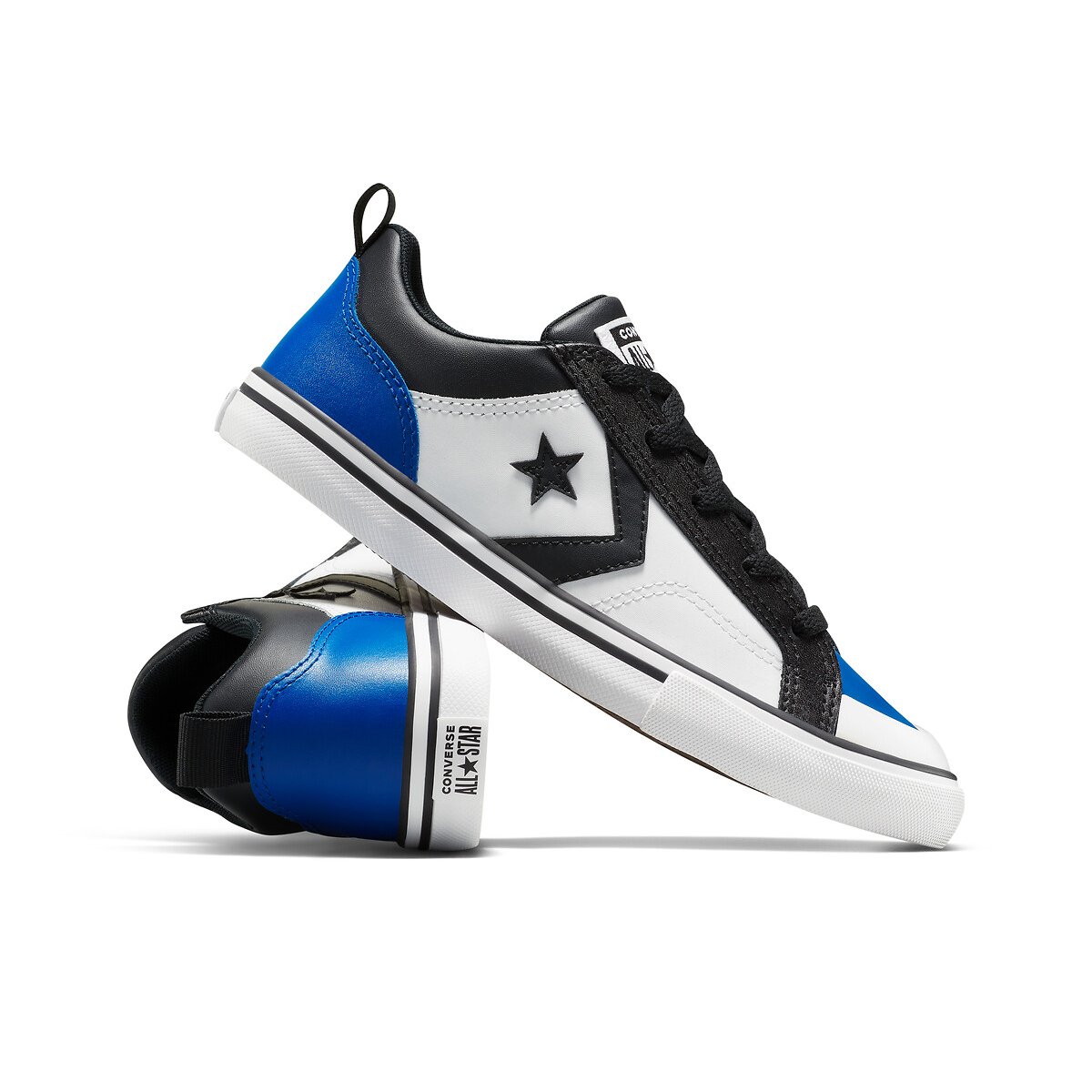 Kids Pro Blaze Archival Athletics Leather Trainers black/white/blue, CONVERSE