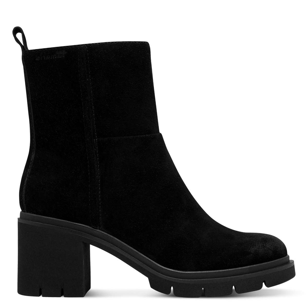 Bottine en cuir noir, TAMARIS
