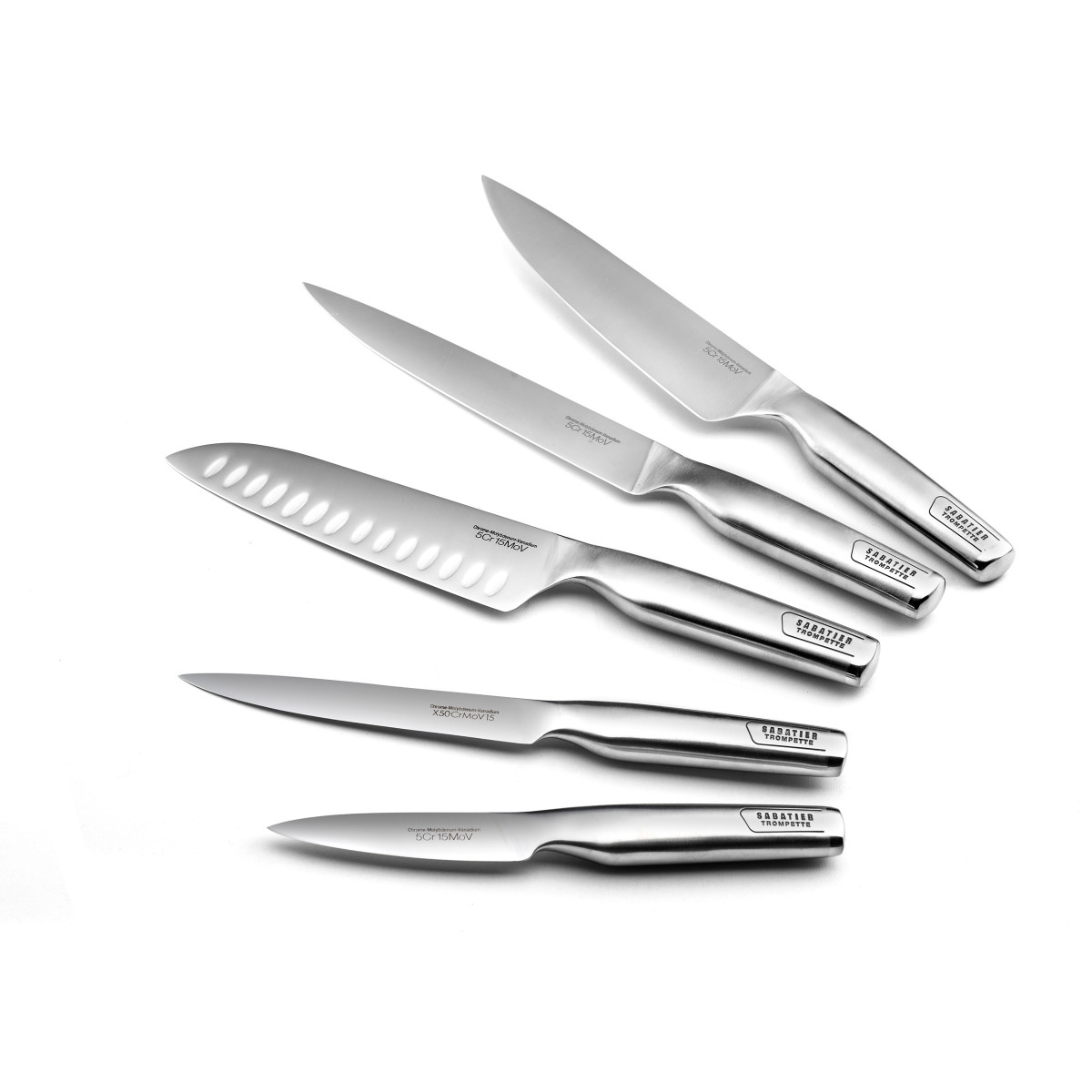 Set 5 couteaux de cuisine - ASEAN inox, SABATIER TROMPETTE