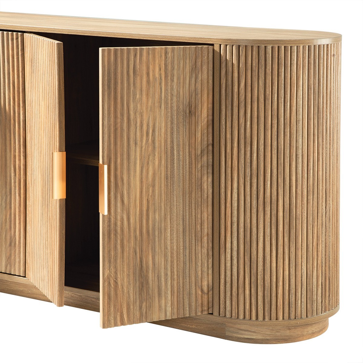 Buffet 4 portes effet chêne - ACHILLE bois clair, CALICOSY