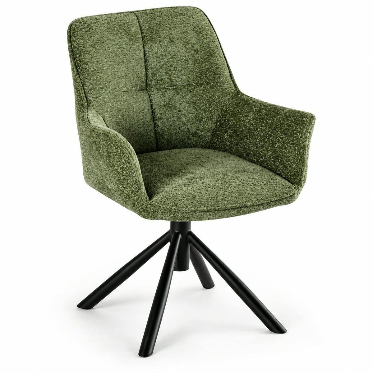 Fauteuil de table pivotant tissu vert (lot de 2) IENA vert, PIER IMPORT