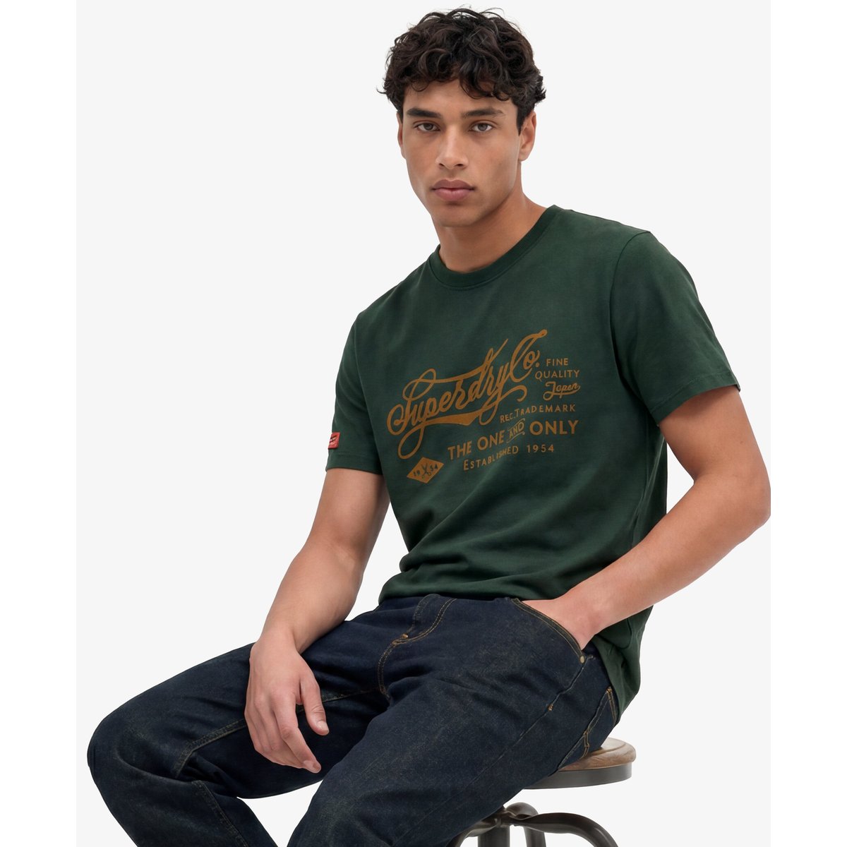 T-shirt Industry Worker Coupe Décontractée vert émail, SUPERDRY