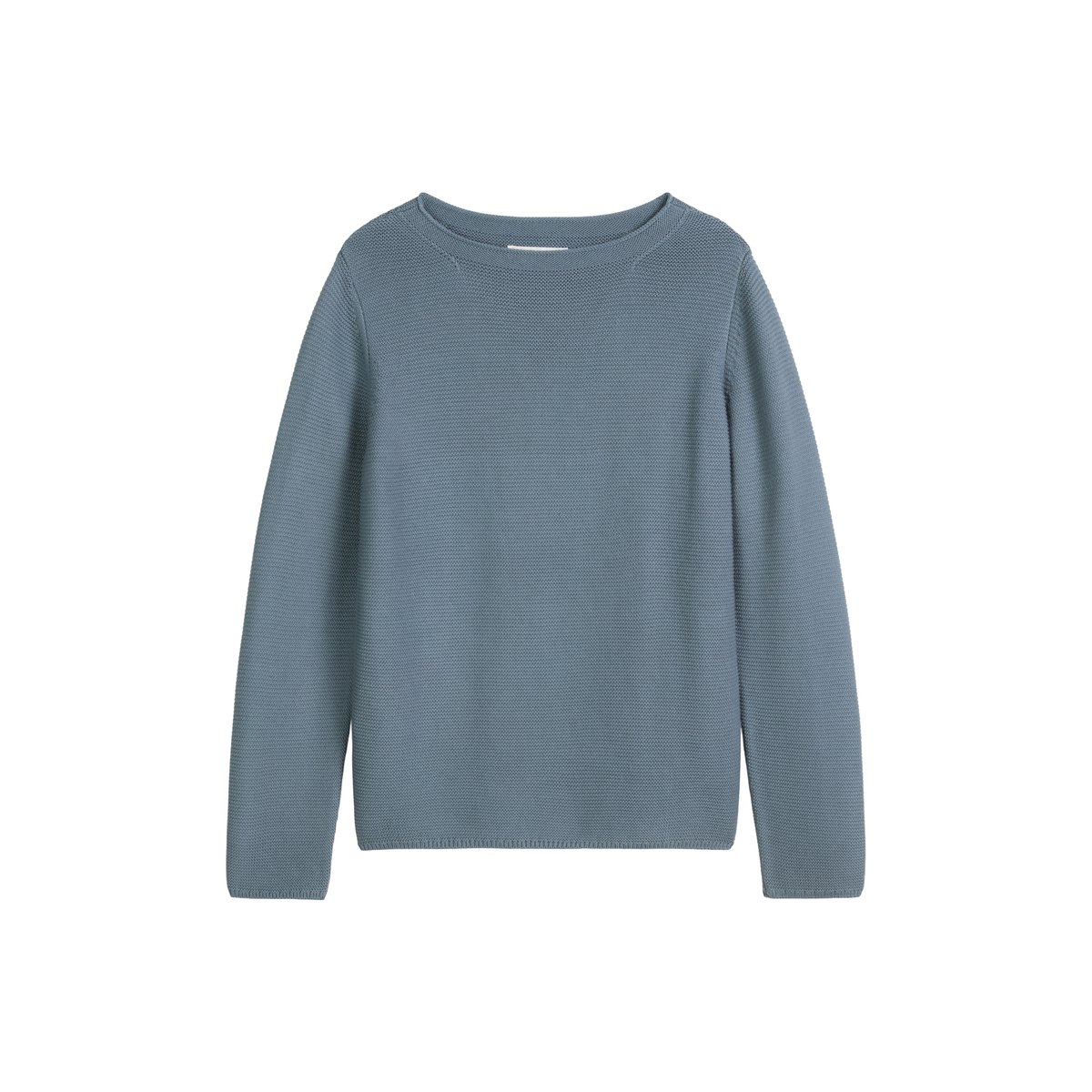 Pull en tricot regular en coton organique bleu moyen, MARC O'POLO