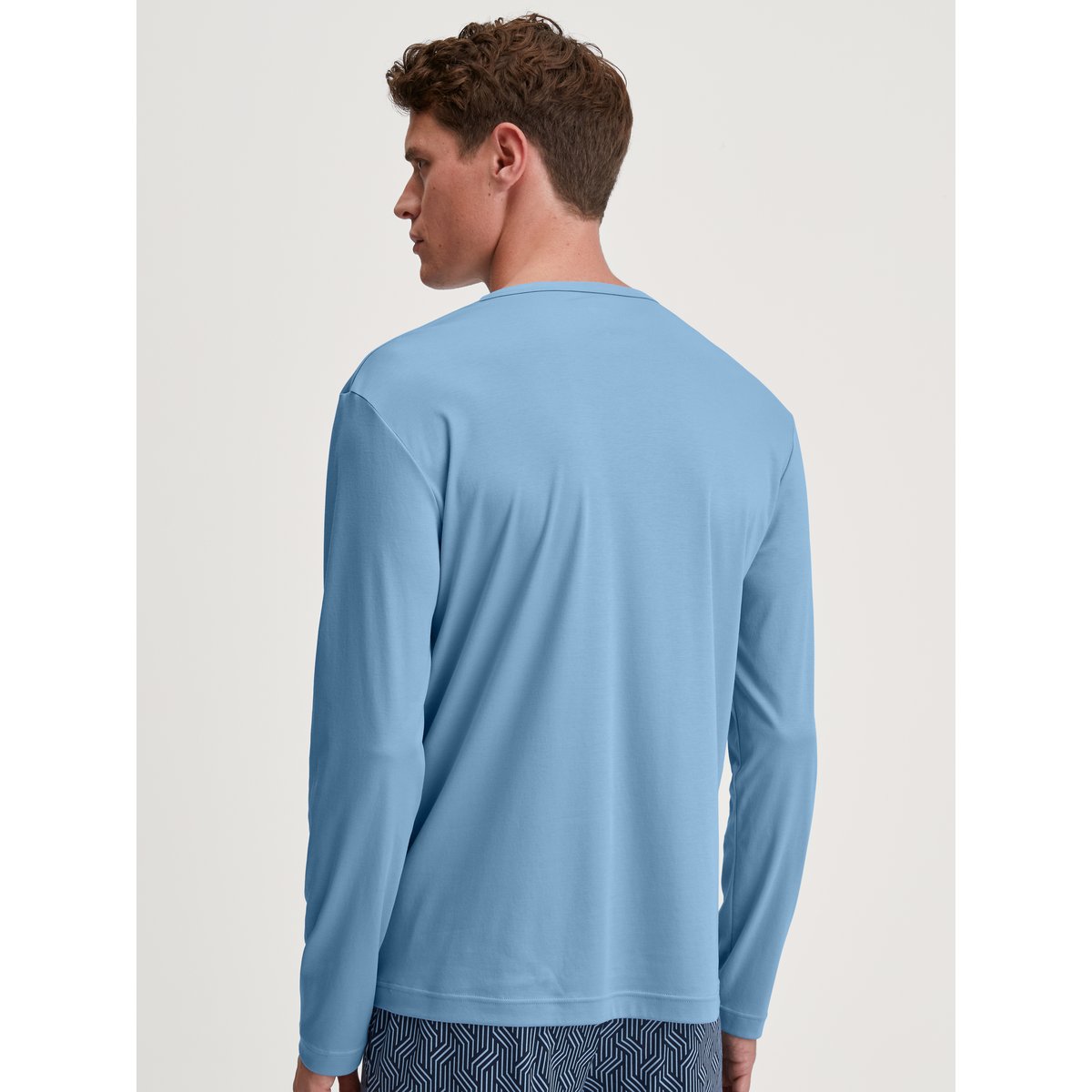 T-shirt à manches longues manches longues Coton RMX SLEEP SUPERLIGHT lac glacier, CALIDA