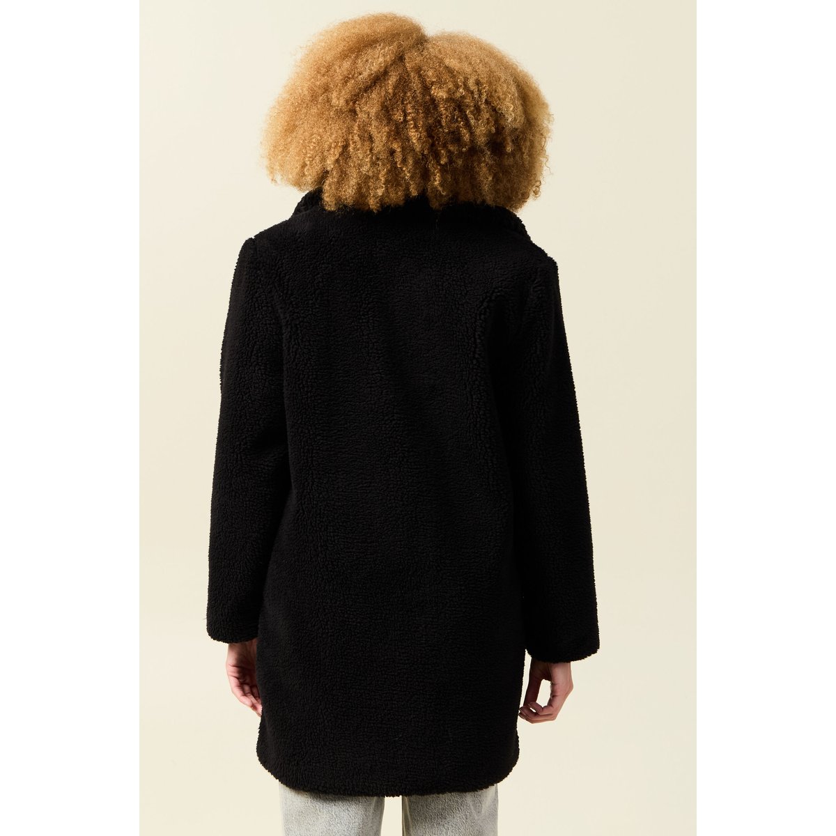 Manteau long laine mouton noir, BONOBO