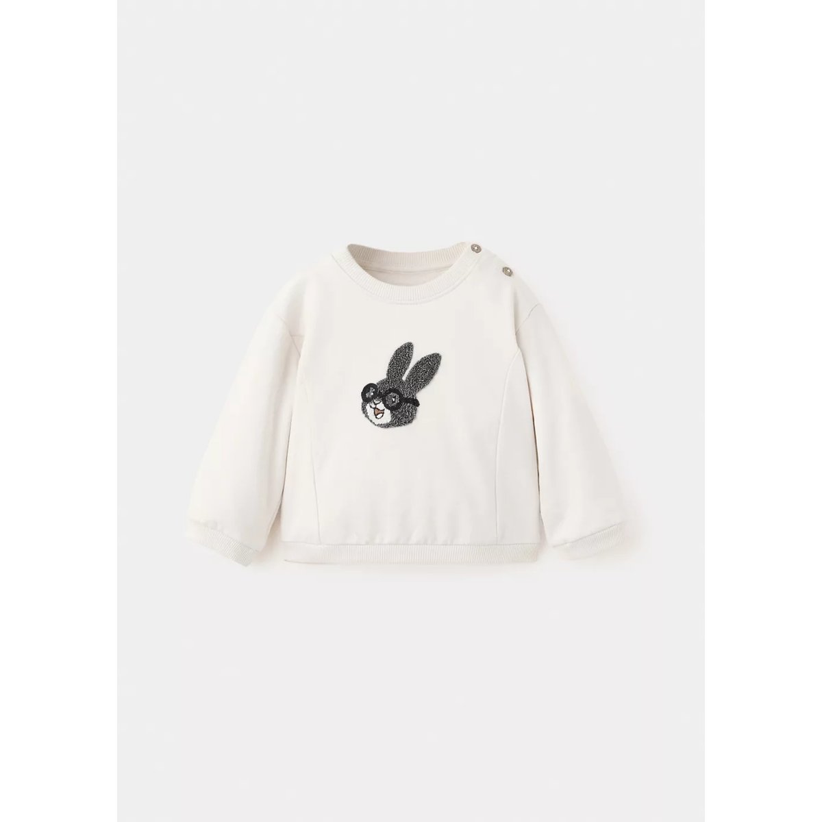 Sweat en coton avec motif texturé écru, MANGO BABY