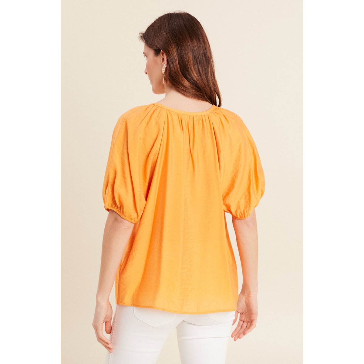 Blouse manches 3/4 orange clair, BREAL