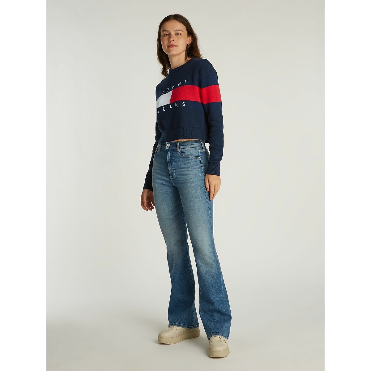 Printed Crew Neck Jumper navy, TOMMY JEANS