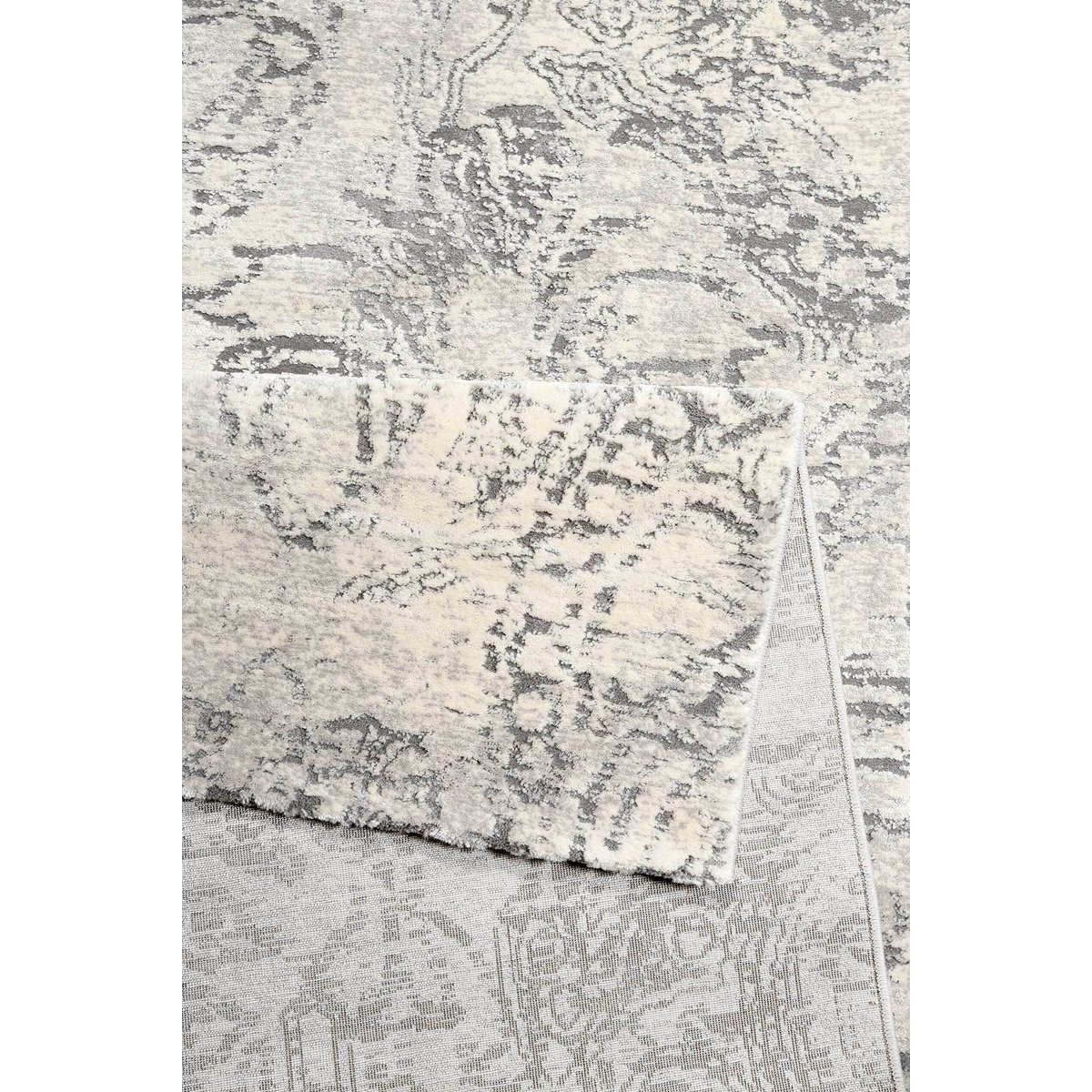 Tapis velours ras à relief cachemire , ELDA gris, ESPRIT