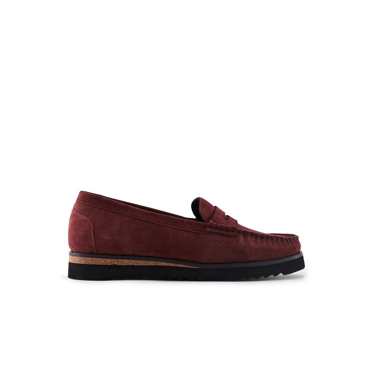 Mocassins à enfiler semelle compensée bordeaux, PEDICONFORT