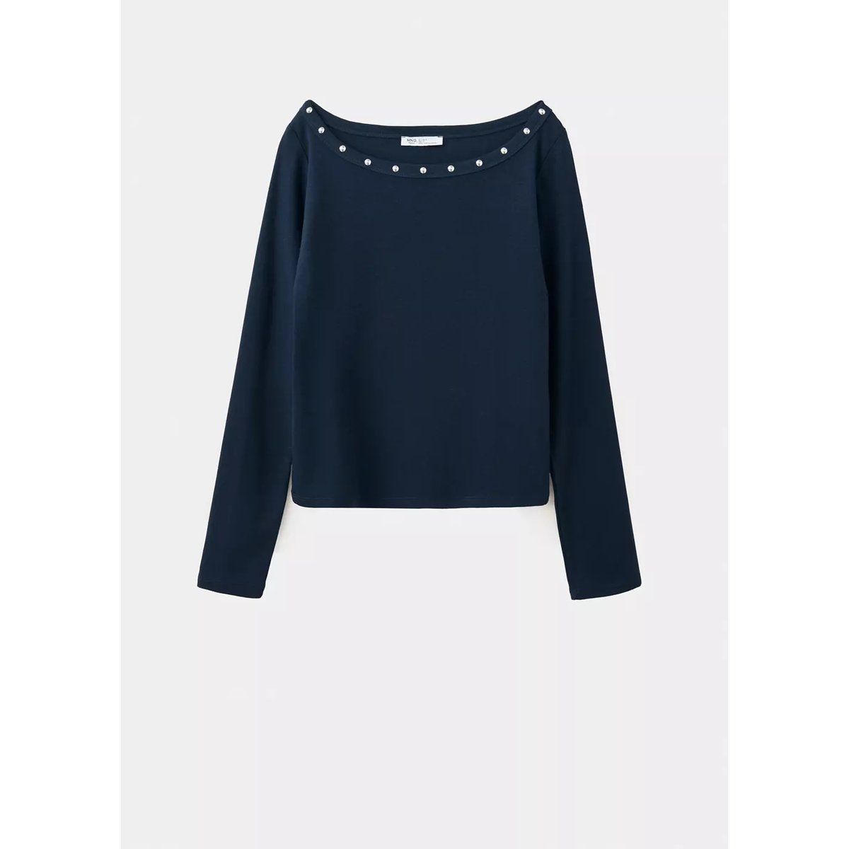 T-shirt col bateau à clous bleu marine, MANGO TEEN