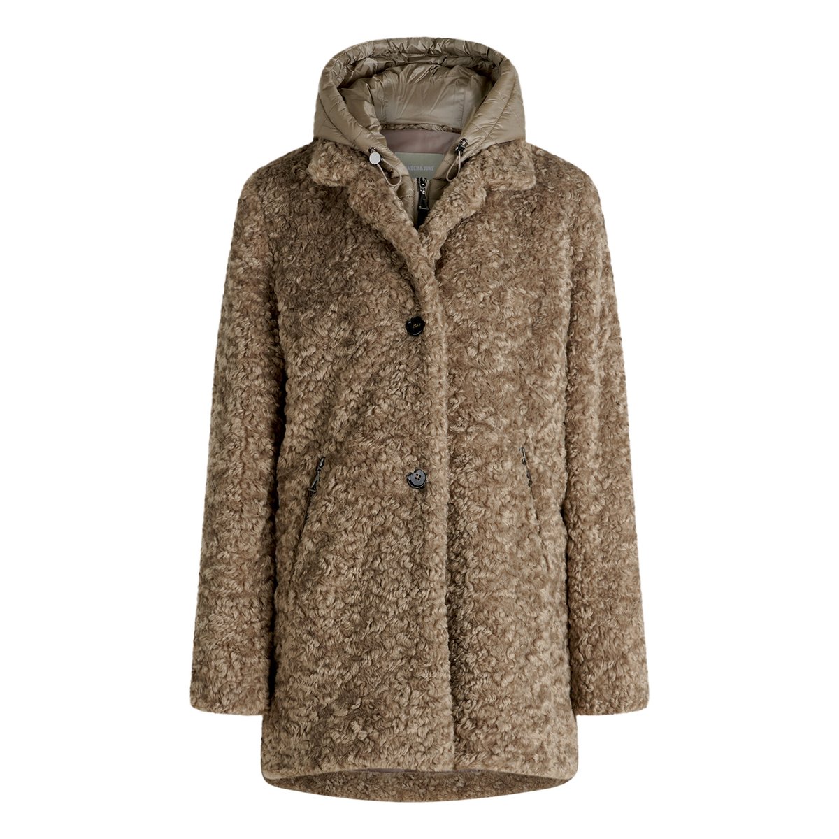Veste en peluche avec partie veste sans manches amovible marron, AMBER & JUNE
