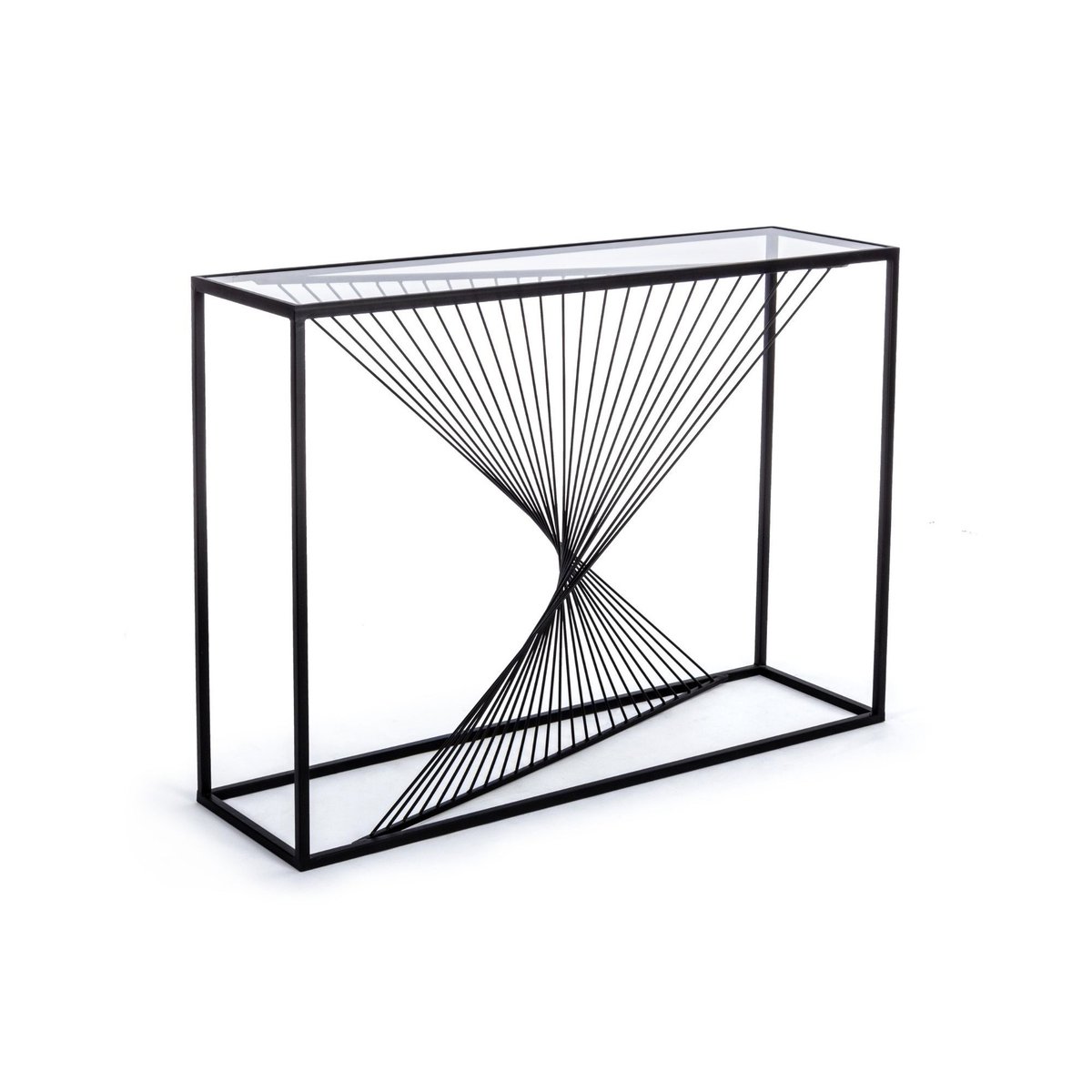 Console filaire en verre et en métal noir L107 - SPIRALE noir, HELLIN, DEPUIS 1862