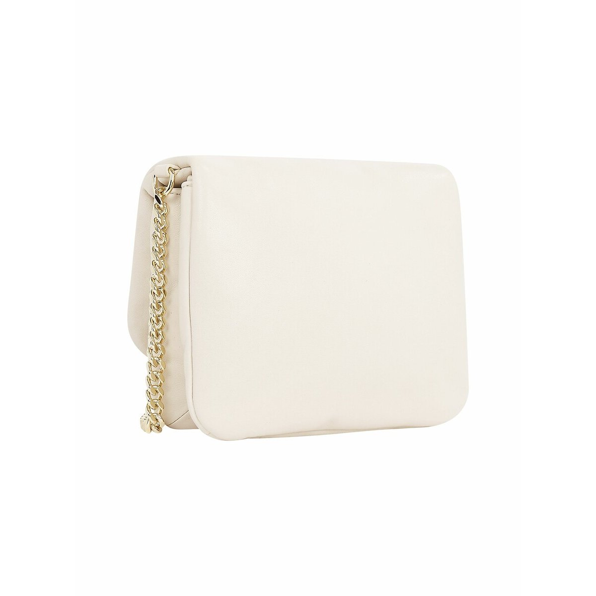 Soft Leather Crossover Bag with Chain Strap beige, TOMMY HILFIGER