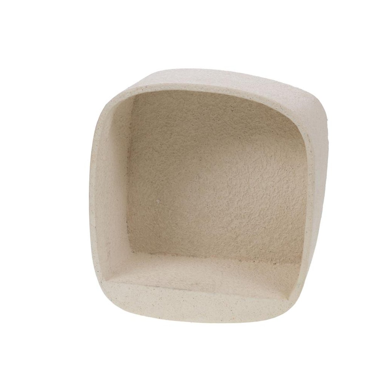Étagère carrée effet pierre H37 cm Bakar crème / ivoire, AMADEUS