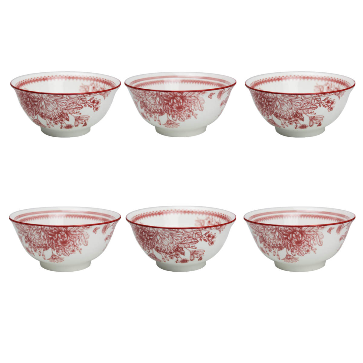 Lot de 6 bols médiums, LOUISE multicolore, ARTIME