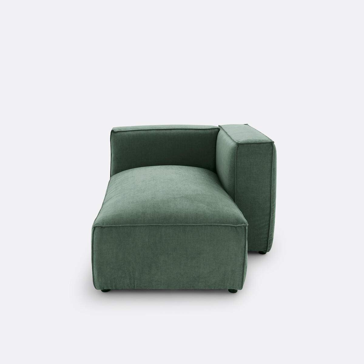 Elemento Chaise Longue para sofá modulável, em veludo texturado, SEVEN verde-acinzentado, LA REDOUTE INTERIEURS
