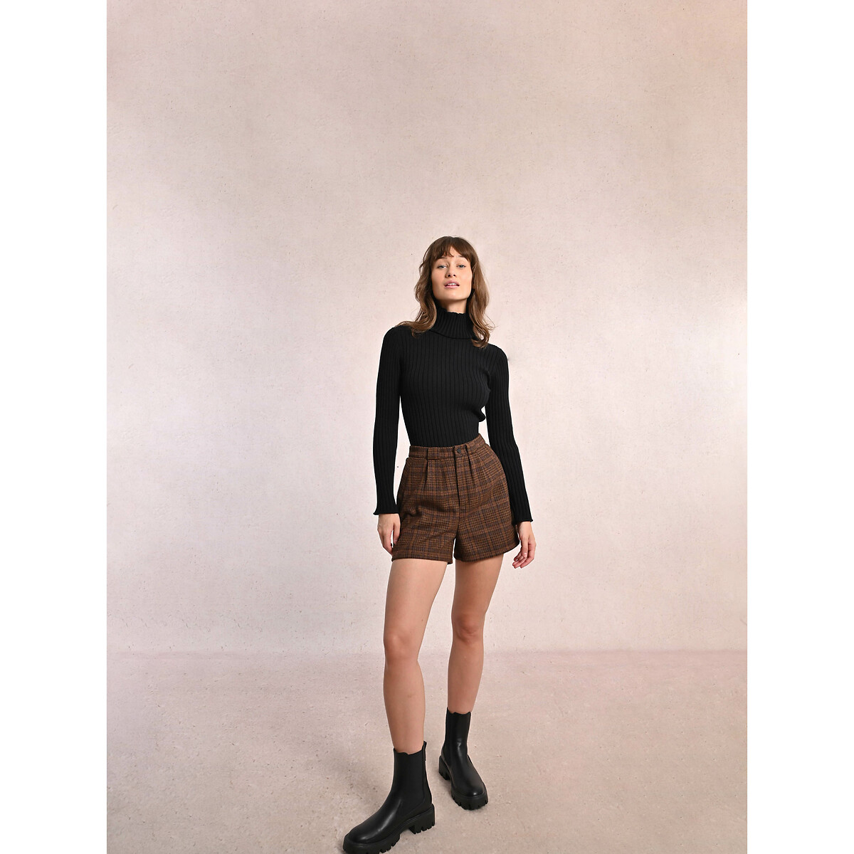 Checked Shorts brown, MOLLY BRACKEN