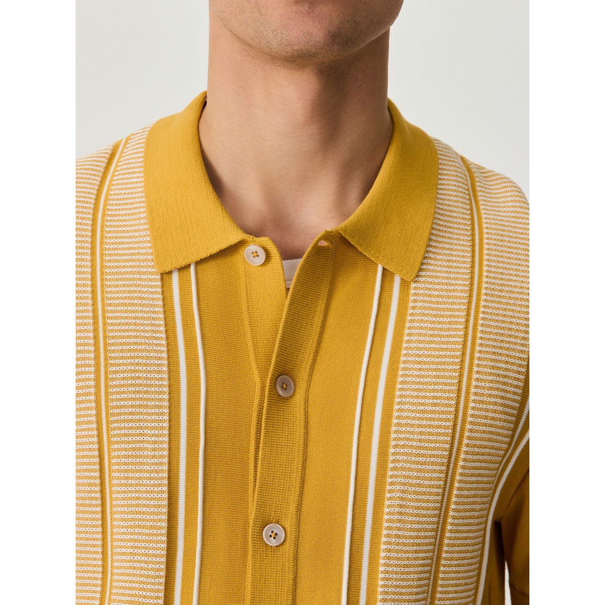 Polo en maille à manches courtes et rayures jaune, NEXT