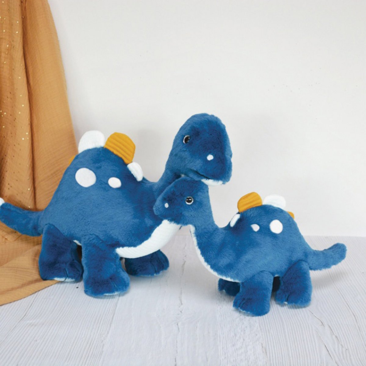 Peluche Hello le dino 75 cm bleu, HISTOIRE D'OURS