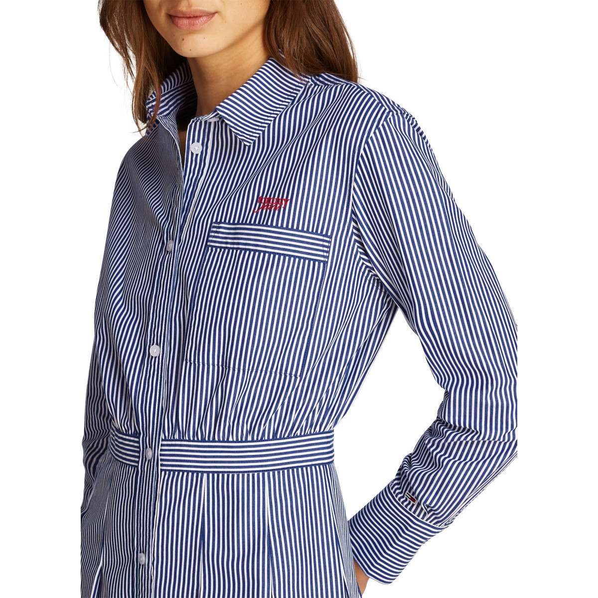 Robe chemise à rayures bleu, TOMMY JEANS