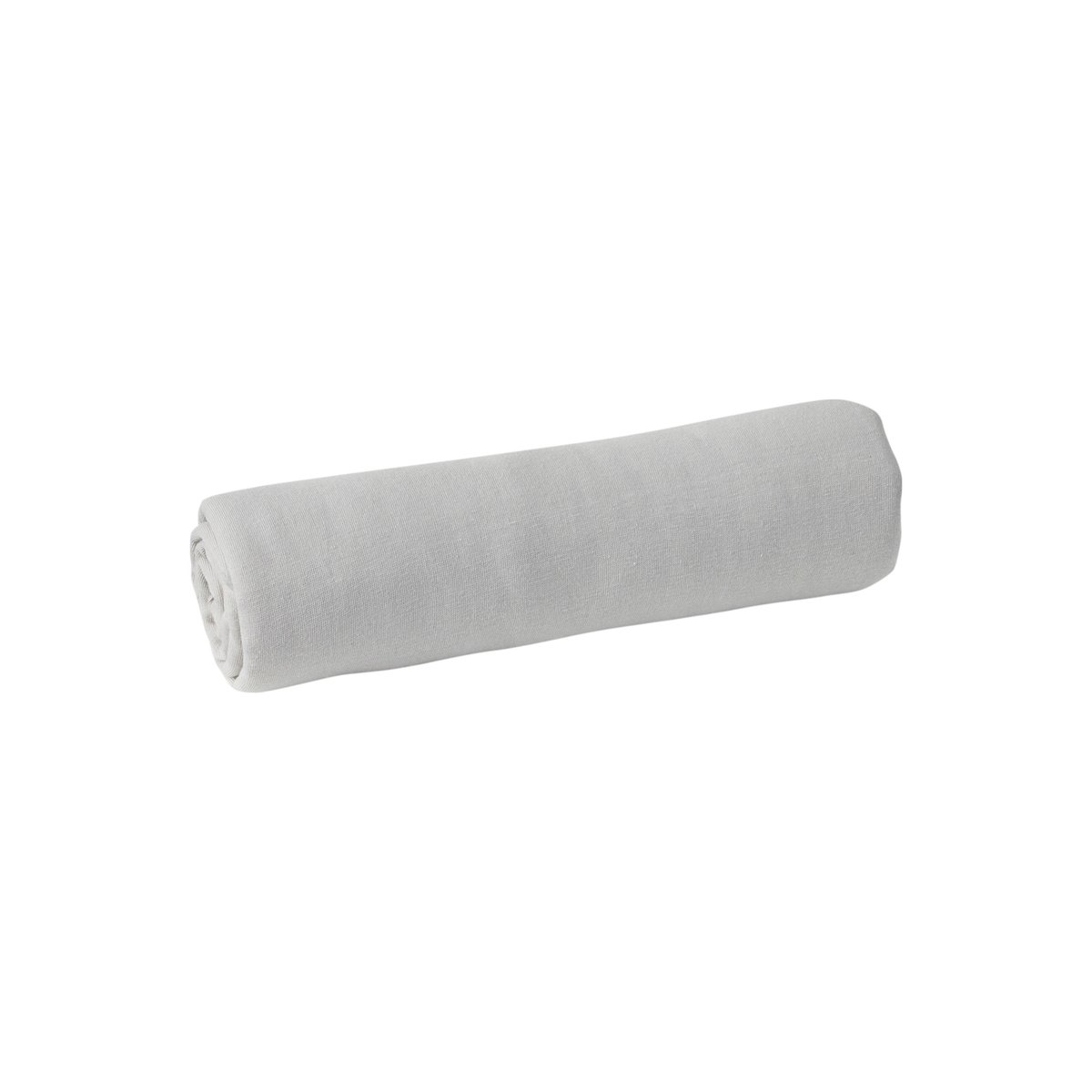 Lot de 2 draps-housses en jersey extensible gris + blanc, VERTBAUDET