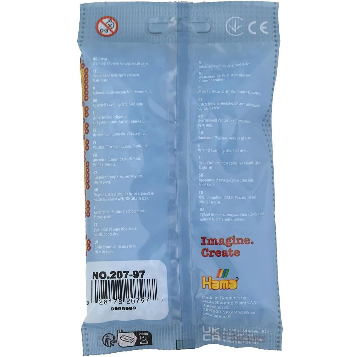 Sachet 1000 perles plastique bleu, HAMA