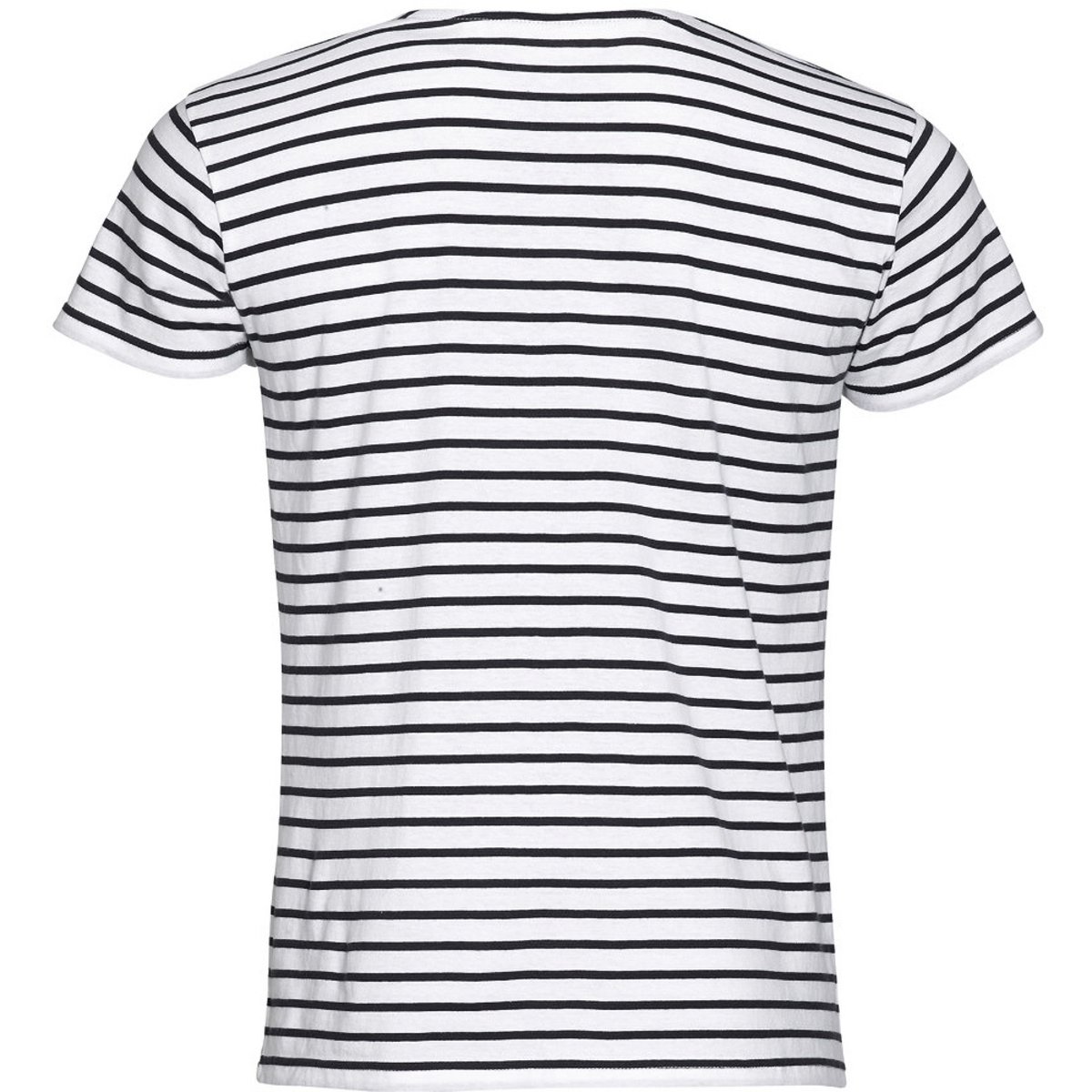 T-shirt Rayé Miles blanc / bleu marine, SOLS