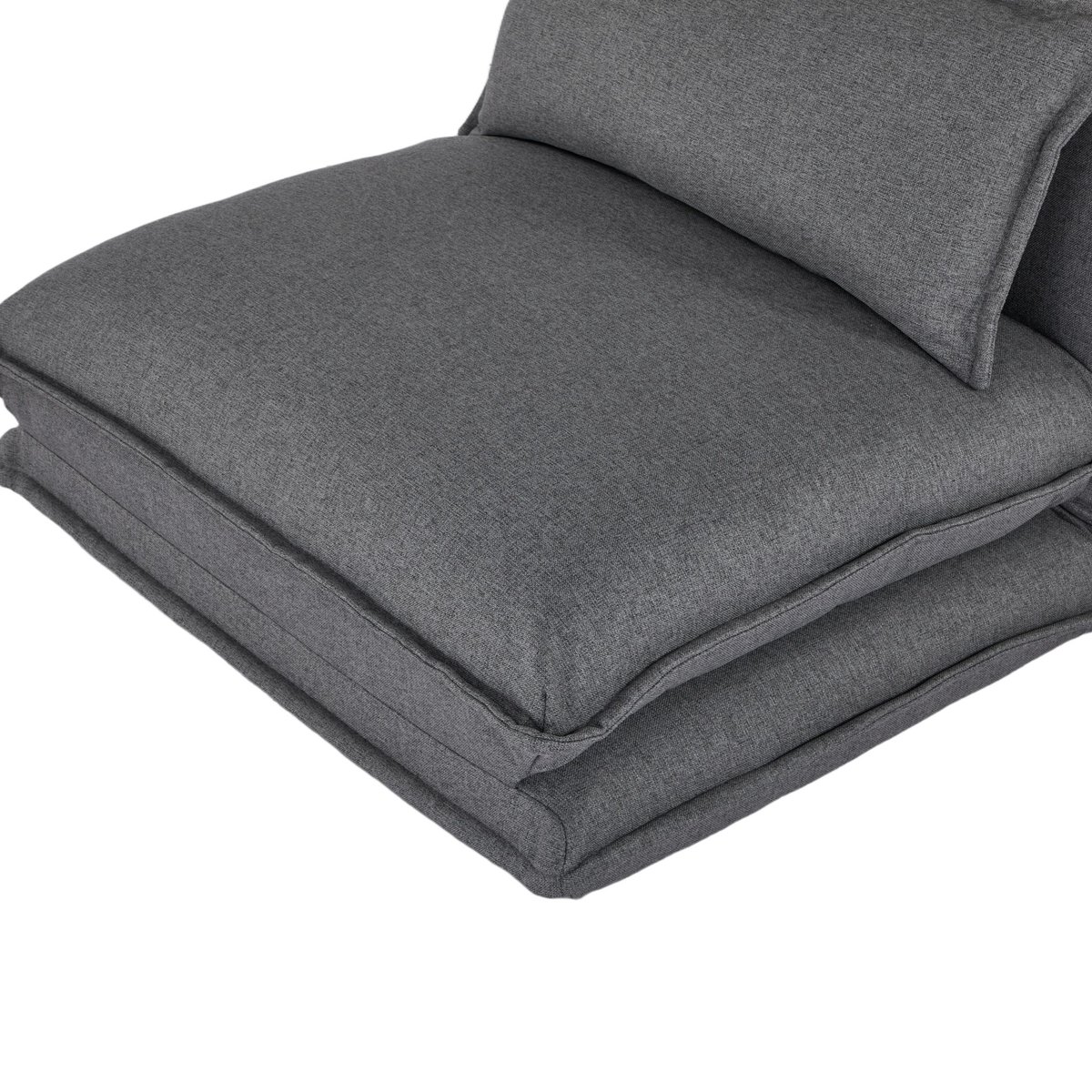 Chauffeuse 1 place convertible en mousse recyclée gris, TERRE DE NUIT