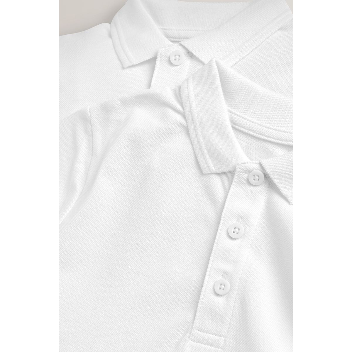 Polo à fermeture facile, lot de 2 blanc, NEXT