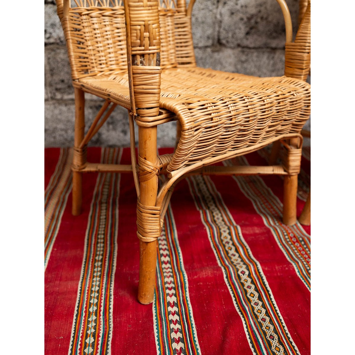 Fauteuil en rotin Ernest N°1502 - Bon état beige, DEBONGOUT