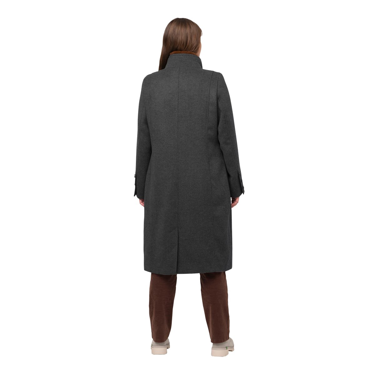 Manteau style tyrolien à col montant taupe, ULLA POPKEN