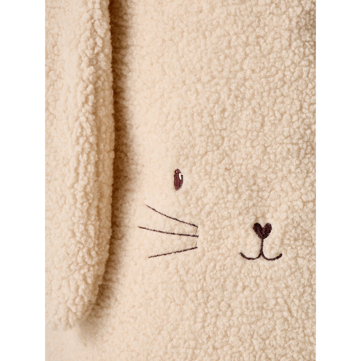 Panier de rangement lapin en sherpa sable, VERTBAUDET