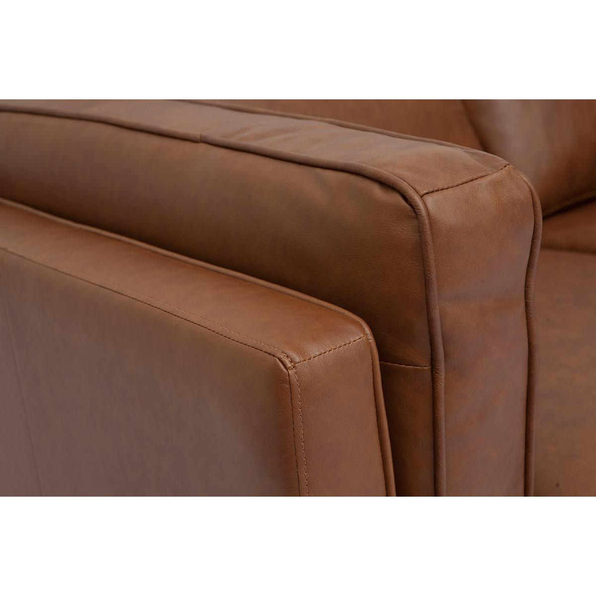 Canapé vintage 2 places cuir marron et bois foncé BRADLEY marron, MILIBOO