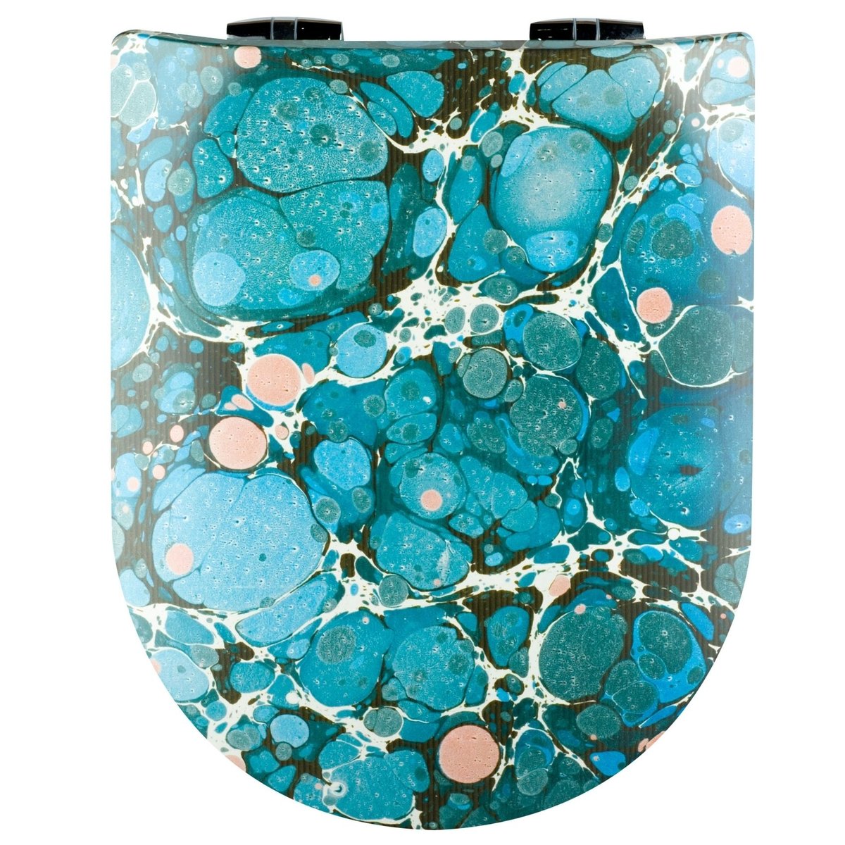 Abattant wood slim déclipsable au style pierre précieuse bleu, HOME MAISON