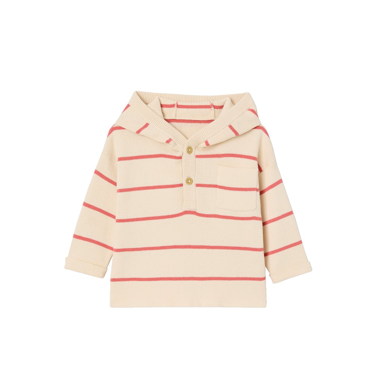 Pull à capuche bébé tomette, VERTBAUDET