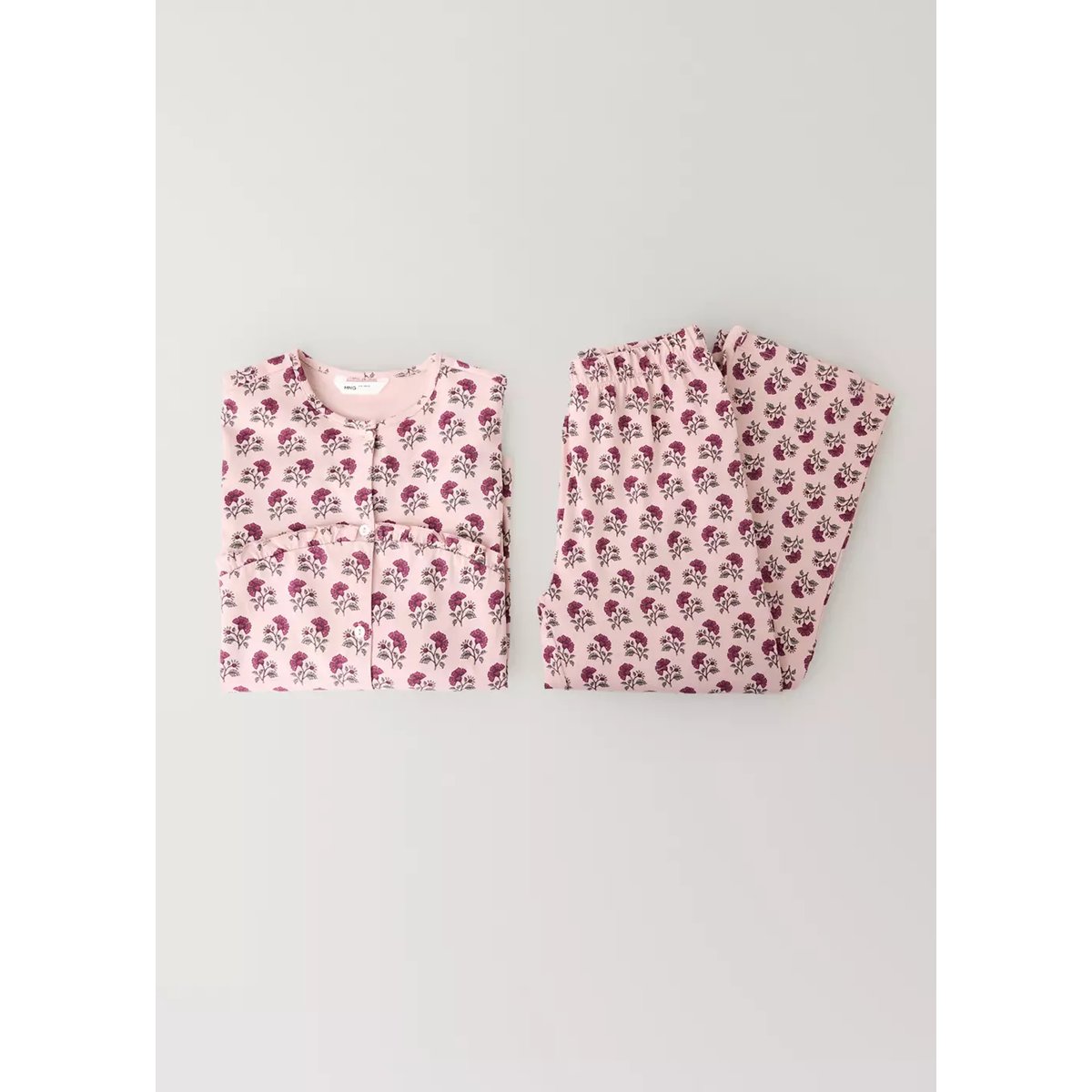 Pyjama complet imprimé à fleurs violet clair/pastel, MANGO KIDS