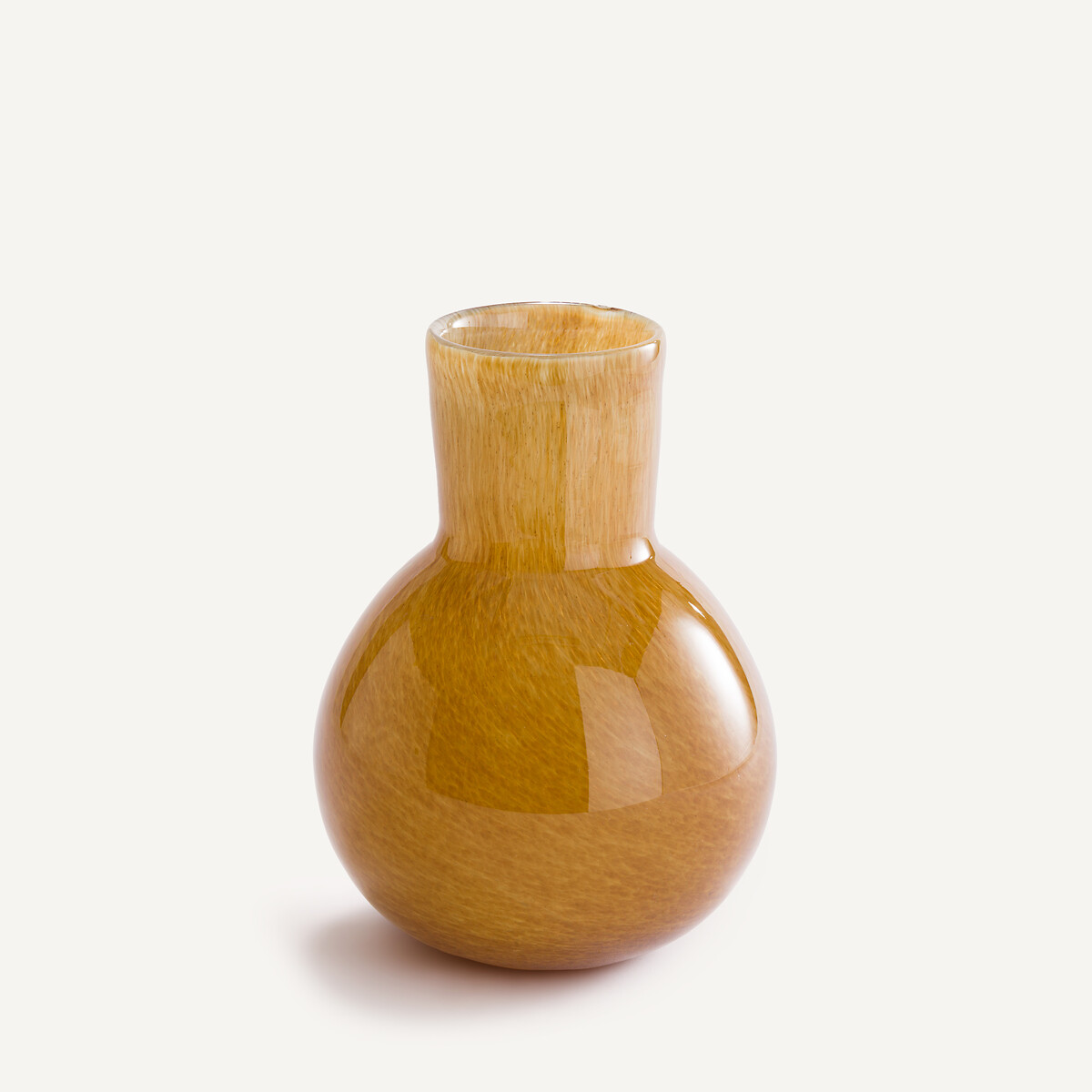 Flesvaas van geblazen glas, H30 cm, Stine oker, AM.PM