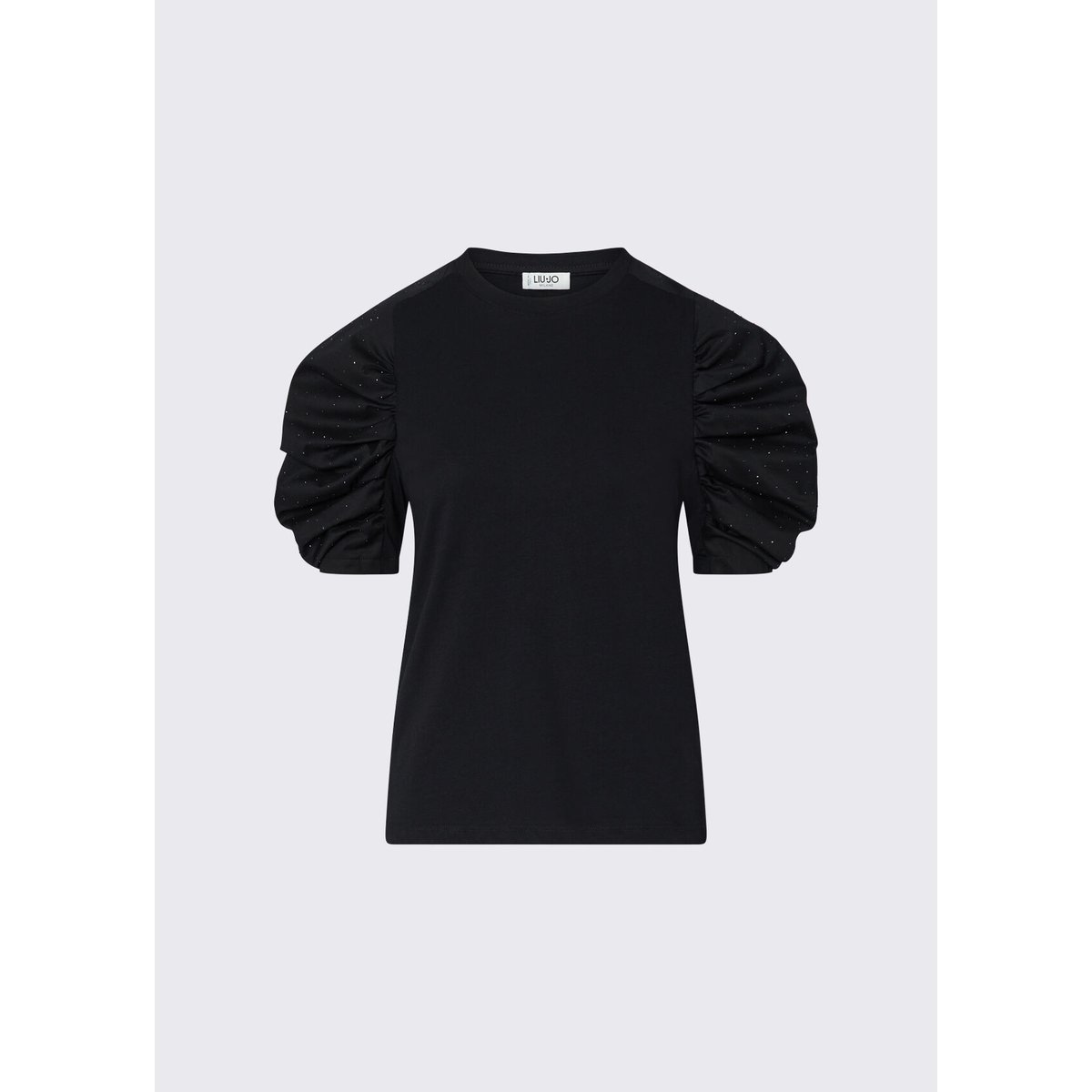 T-shirt avec manches froncées noir, LIU JO