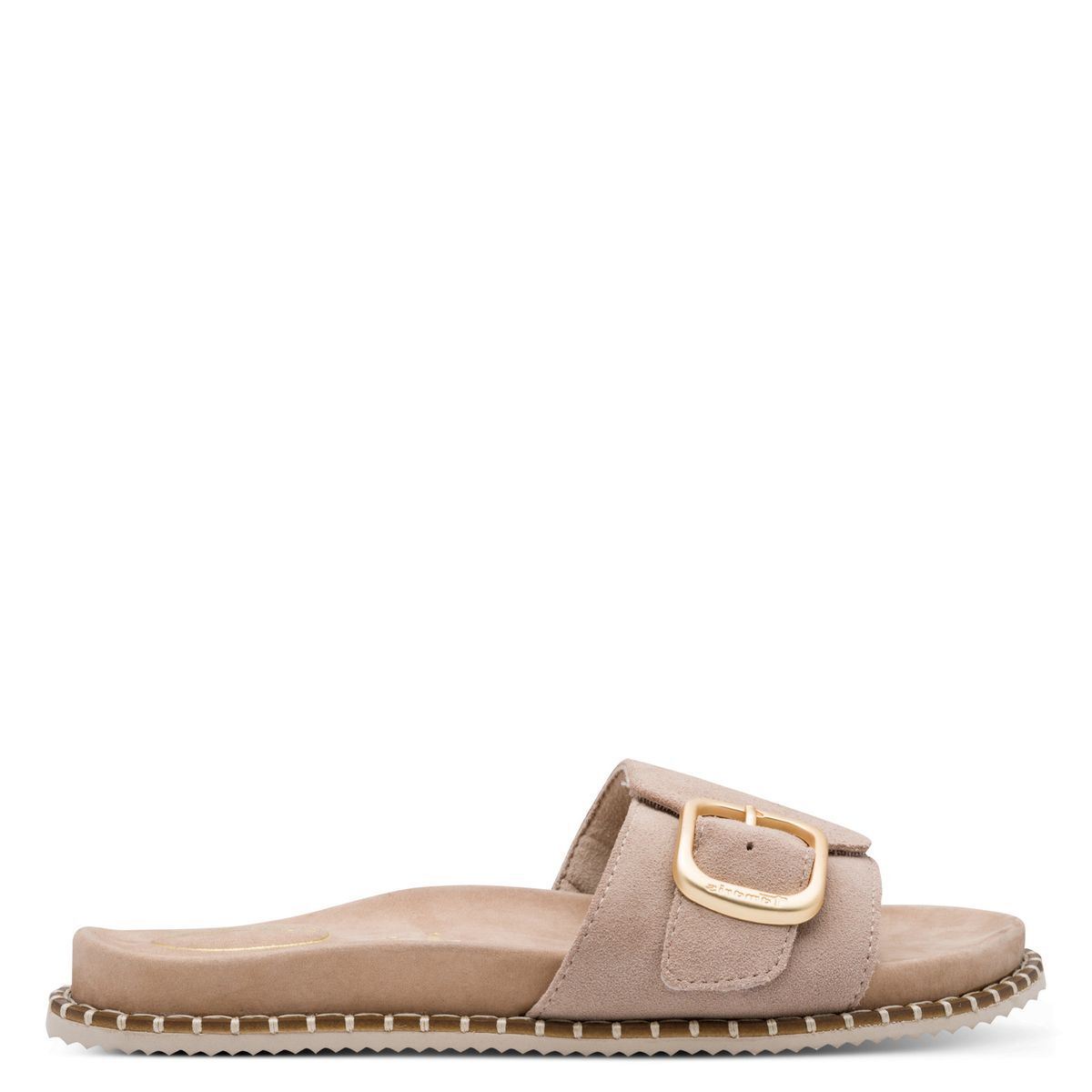 Mule en cuir beige beige combiné, TAMARIS
