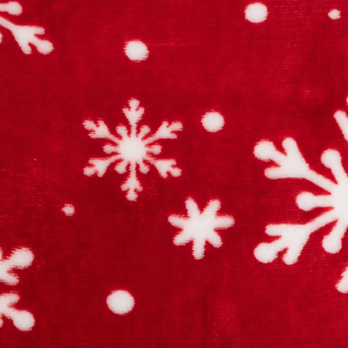 Coussin flocons rouge 40x40cm rouge, FEERIC LIGHTS & CHRISTMAS