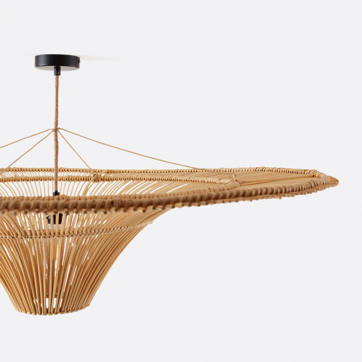 Decken-/Hängeleuchte Junita, Rattan, Ø 120 cm natur, LA REDOUTE INTERIEURS