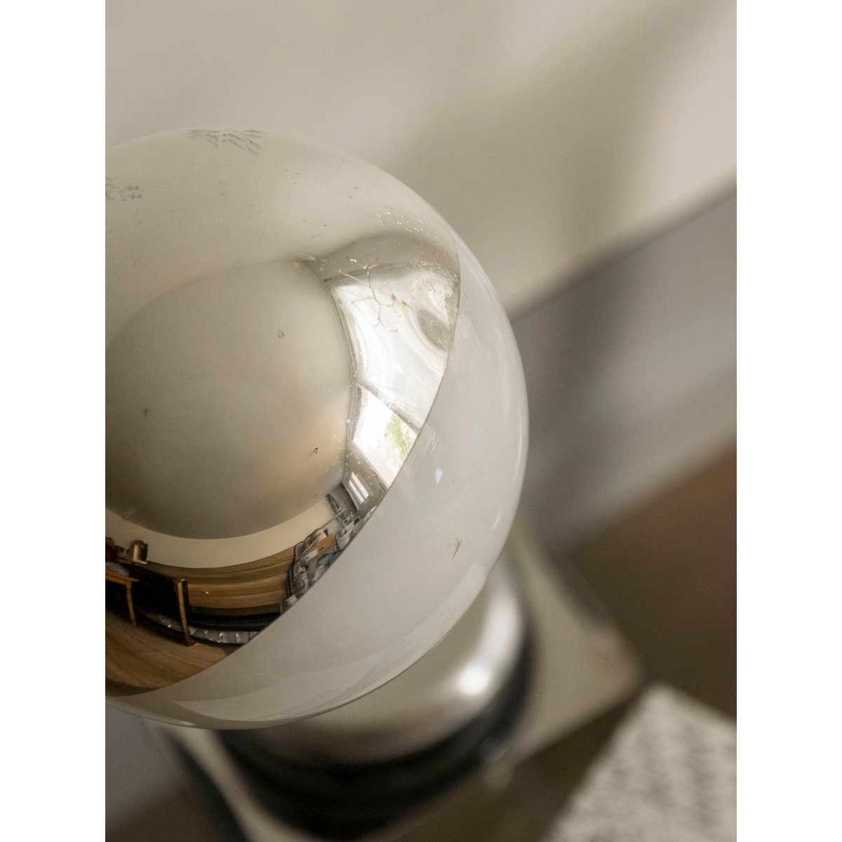 Lampe Eye Ball en métal acier Julia N°1016 - Bon état métal, DEBONGOUT
