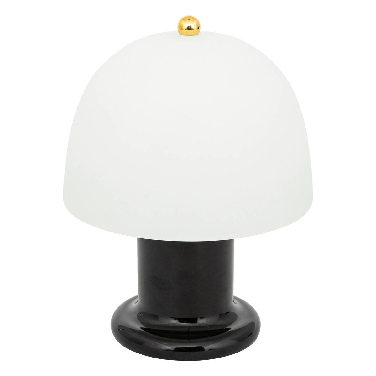 Lampe à poser LED verre sans fil à piles RICK noir, ATMOSPHERA