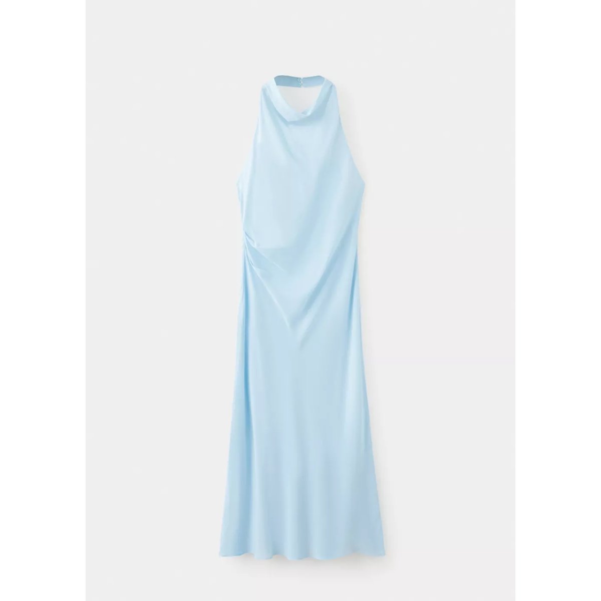 Robe emmanchures américaines drapée bleu ciel, MANGO