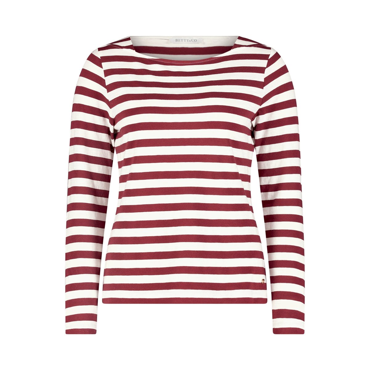 T-shirt à rainures à encolure bateau dark red/cream, BETTY & CO