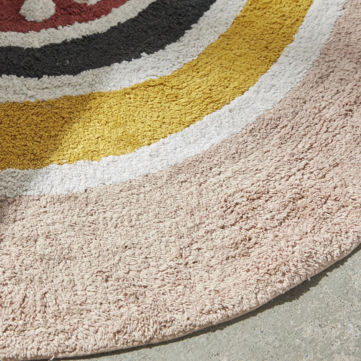 Tapis tufté enfant coton ARC EN CIEL rose, TODAY